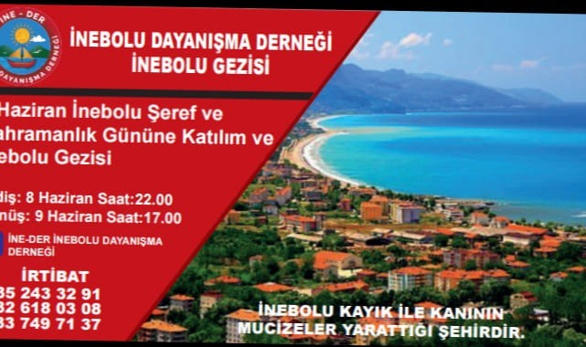 İnebolu Dayanışma Derneği, 9 Haziran'da İnebolu'da;