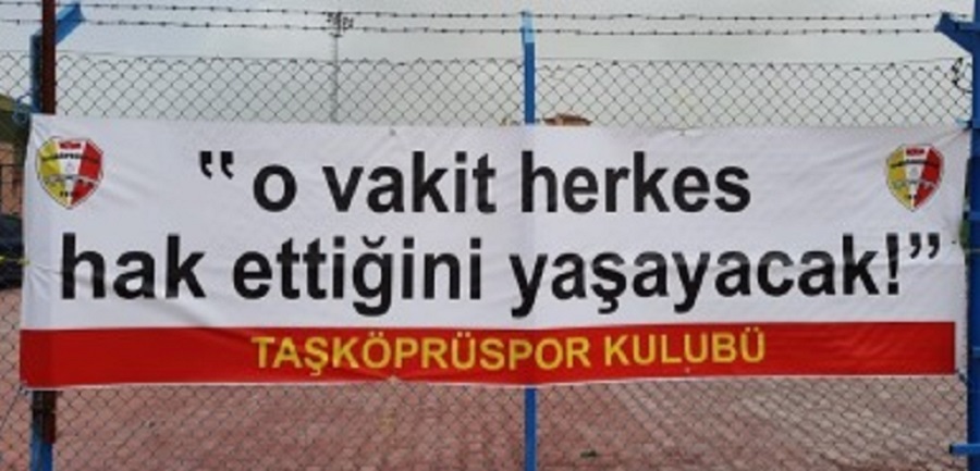 Taşköprüspor'dan ironik pankart;