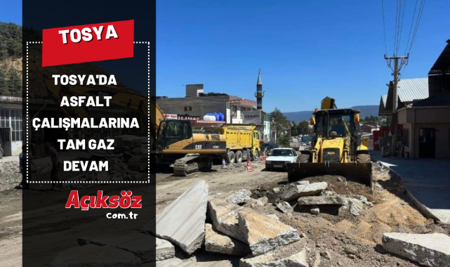 Tosya'da asfalt çalışmalarına tam gaz devam;