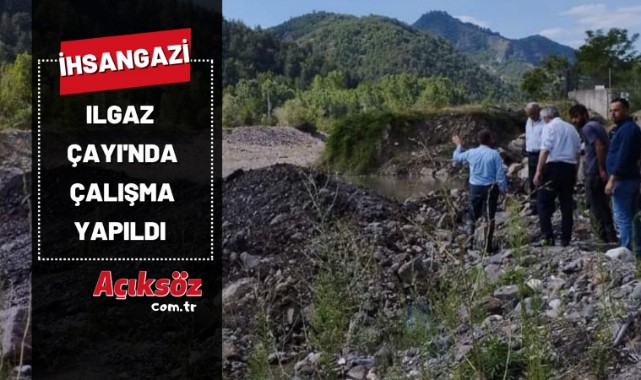 İhsangazi'de Ilgaz Çayı'nda çalışma;