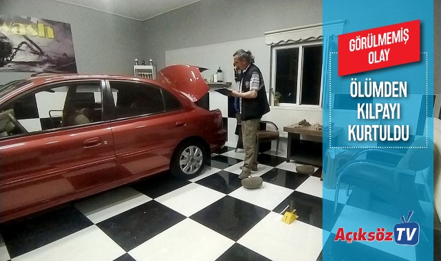 Oto yıkamadaki araca yorgun mermi isabet etti;
