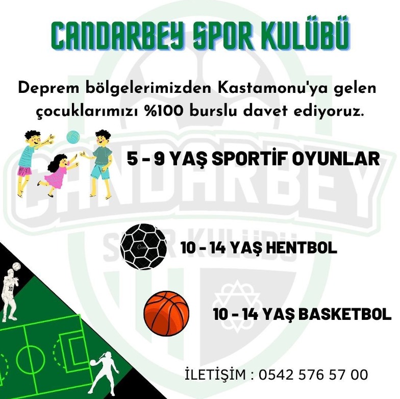 Candarbey SK afetzede çocukların yanında;