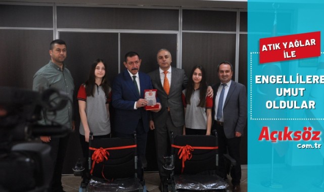 Topladıkları atık yağlar engellilere umut oldu;