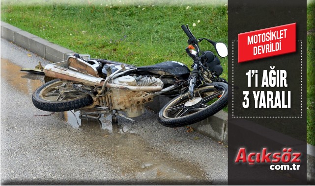 Devrilen motosiklet metrelerce sürüklendi;