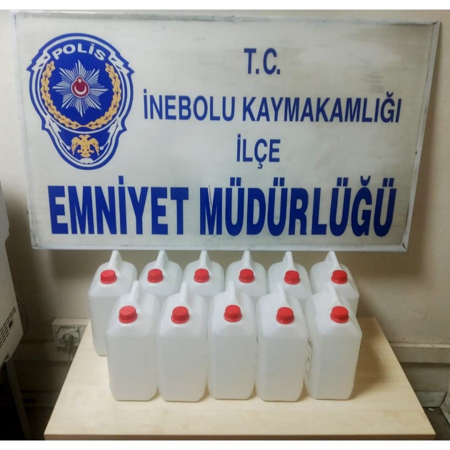 İnebolu’da etil alkol ele geçirildi;