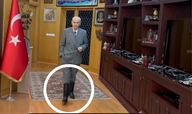 MHP Lideri Bahçeli, çizme giyerek mesaj verdi;