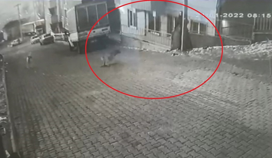 Genç kızın korku dolu anları;
