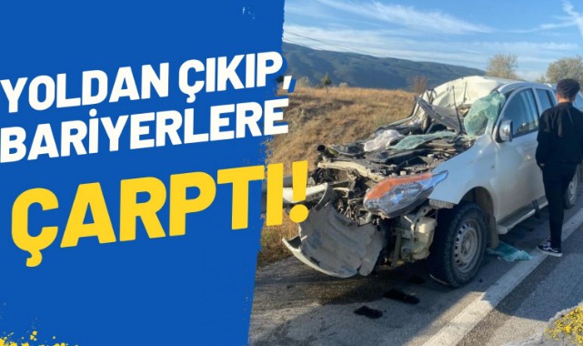 Yoldan çıkıp, bariyerlere çarptı: 1 yaralı...;