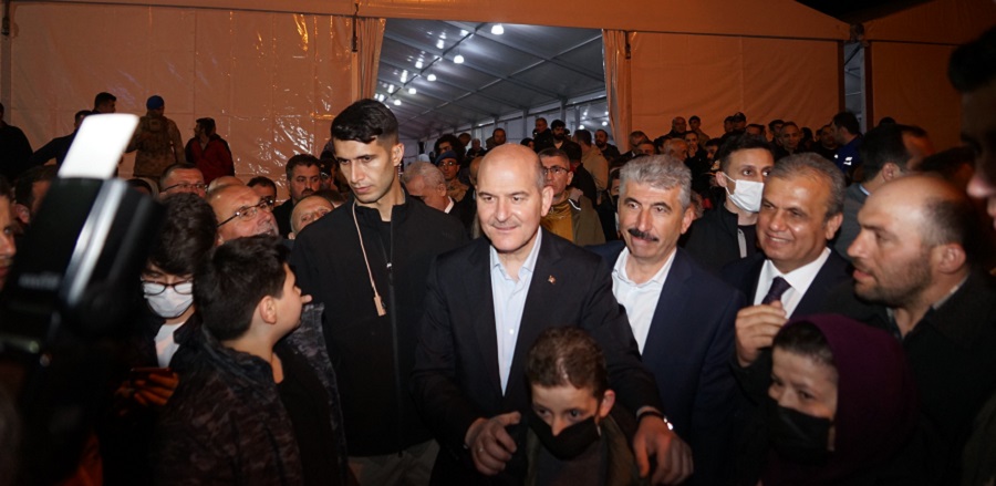 Bakan Soylu iftardan sonra Bozkurt'u inceledi;