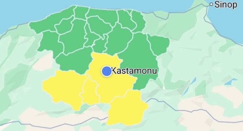4 ilçeye uyarı! Kastamonu’da kuvvetli yağış bekleniyor...;