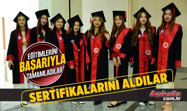 Konuk öğrenciler sertifikalarını aldı;