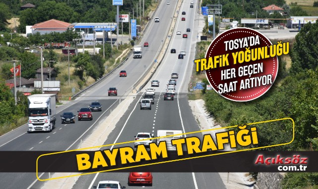 Tosya’da bayram trafiği;
