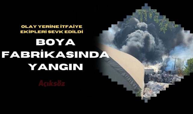 Boya fabrikasında yangın;