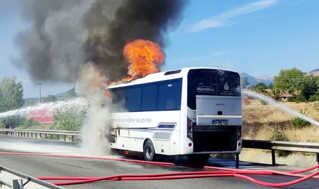 İBB otobüsü, Kastamonu’da alev topuna döndü;
