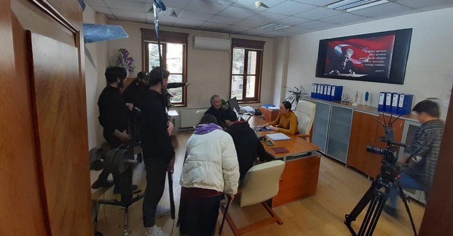 Taşköprü’de film çekiliyor;
