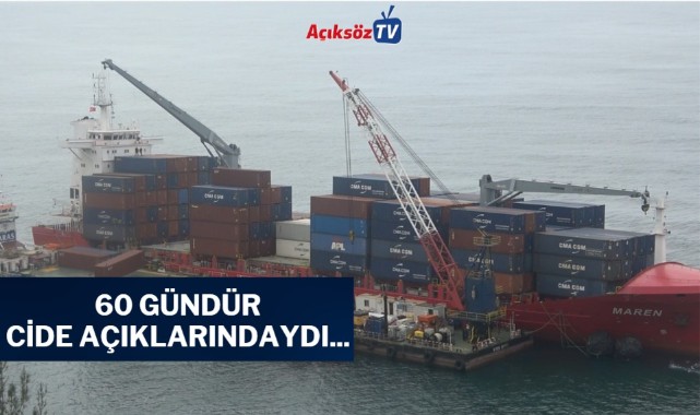 Cide açıklarında karaya oturan dev gemide yeni gelişme;